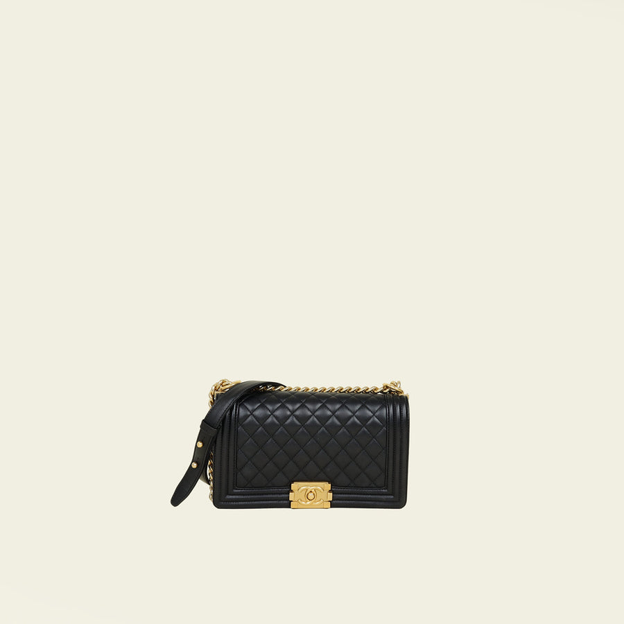 Chanel Black Le Boy Quilted Medium Flap Bag