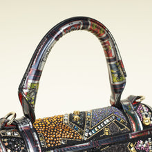 Christian Louboutin Black Multicolor Piste Aux Etoiles Tarot Embroidered Elisa Top Handle Bag