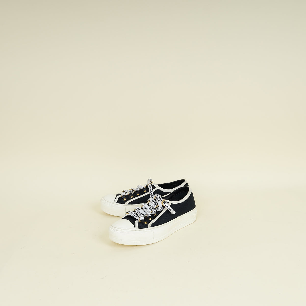 Christian Dior Black Walk'n'Dior Low Top Sneaker 34.5