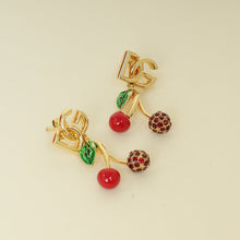 Dolce & Gabbana Cherry Red DG Logo Cherries Drop Earrings
