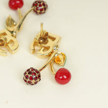 Dolce & Gabbana Cherry Red DG Logo Cherries Drop Earrings