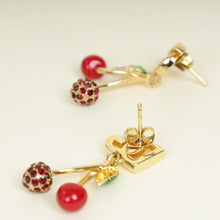 Dolce & Gabbana Cherry Red DG Logo Cherries Drop Earrings