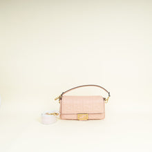 Fendi Light Peach FF Embossed Baguette Medium Shoulder Bag