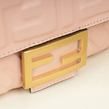 Fendi Light Peach FF Embossed Baguette Medium Shoulder Bag
