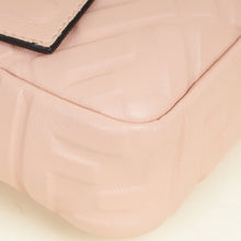 Fendi Light Peach FF Embossed Baguette Medium Shoulder Bag