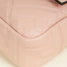 Fendi Light Peach FF Embossed Baguette Medium Shoulder Bag