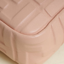 Fendi Light Peach FF Embossed Baguette Medium Shoulder Bag