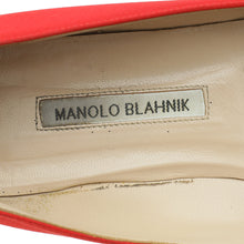 Manolo Blahnik Red Satin Hangisi Flat Ballerina 41