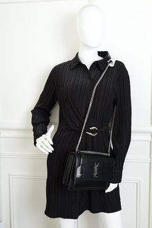 YSL Black Sunset Medium Shoulder Bag