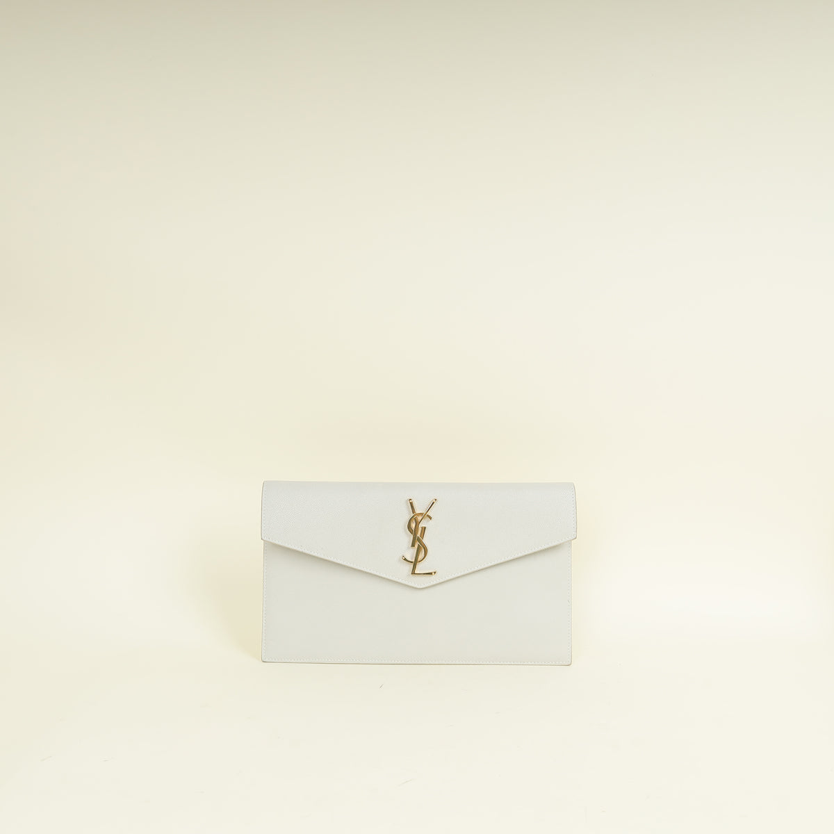 YSL Blanc Vintage Uptown Clutch