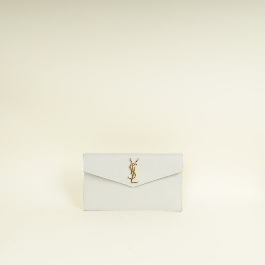 YSL Blanc Vintage Uptown Clutch